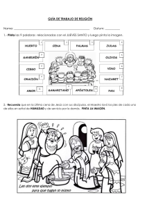 Guía de Trabajo Religión: Jueves Santo y Última Cena