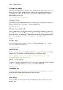Lateral Thinking Puzzles: Exercise Sheet
