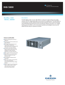 R48-5800 Rectifier Datasheet: 48VDC, 5800W Power Supply