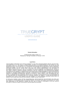 TrueCrypt User's Guide: Encryption Software Instructions