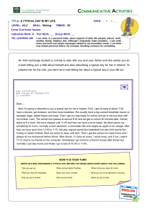 A Typical Day Writing Worksheet (A2.2 Level)