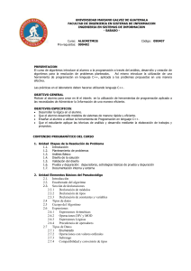 Programa del Curso Algoritmos - UMG Guatemala