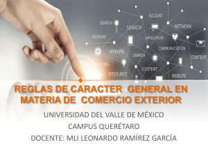 Reglas de Carácter General en Materia de Comercio Exterior