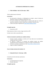 Actividades de Aprendizaje: Derivada y Aplicaciones