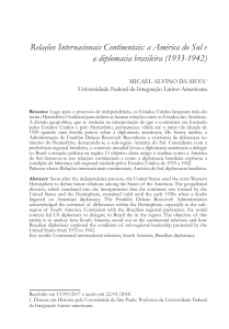 América do Sul e Diplomacia Brasileira (1933-1942)