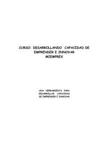 Curso MIEMPREX: Desarrolla tu Capacidad Emprendedora e Innovadora