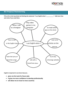 English Language Usage Worksheet: Brainstorming & Importance