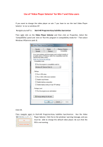 Video Player Selector Setup for Windows 7/Vista