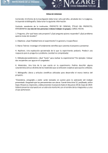 Guía para Feria de Ciencias: Estructura y Contenido del Proyecto