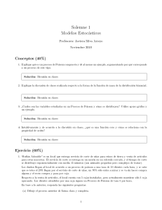 Examen de Modelos Estocásticos: Procesos de Poisson y Probabilidad
