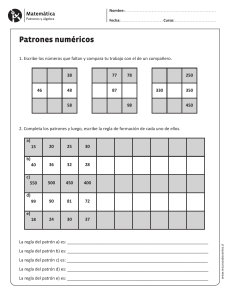 Patrones Numéricos y Álgebra: Hoja de Ejercicios
