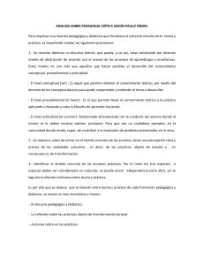 Pedagogía Crítica: Análisis según Paulo Freire
