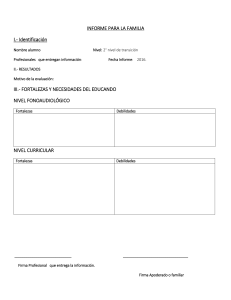 Informe para la Familia: Progreso del Alumno