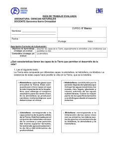 Guía Ciencias Naturales 6° Básico: Capas de la Tierra