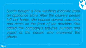 Customer Complaint Scenarios: Product & Service Issues