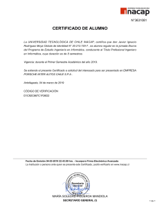 Certificado Alumno INACAP - Javier Rodríguez Moya