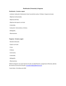 Planificación Trimestral y Programa Educativo