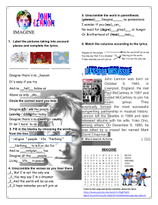 John Lennon's Imagine: Worksheet & Activities