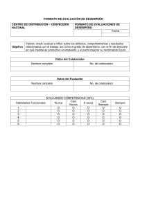 Formulario Evaluación Desempeño Cervecería