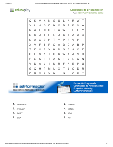 Sopa de Letras: Lenguajes de Programación