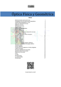 Óptica Física y Geométrica: Índice de Contenidos