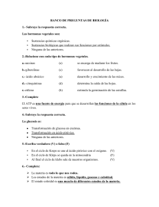 Banco de Preguntas Biología: Hormonas, Células y Enfermedades