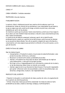 Salud y Adolescencia: Plan de Estudios 4° Curso