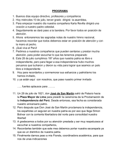 Programa Asamblea Aniversario Patrio Perú - Tercer Grado