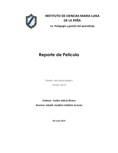 Reporte de Película: Gestión del Aprendizaje y Síndrome de Tourette
