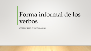 Forma Informal de los Verbos en Japonés (Forma Jisho)