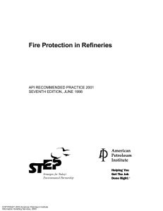 Fire Protection in Refineries: API Recommended Practice