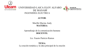 Oración Temática e Idea Principal: Presentación