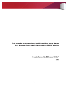 Guía APA 6ta Edición: Citas y Referencias Bibliográficas