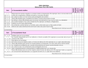 Perfil Sensorial: Cuestionario de Winnie Dunn