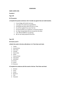 English Grammar Homework: Passive Voice & Cinema Vocabulary