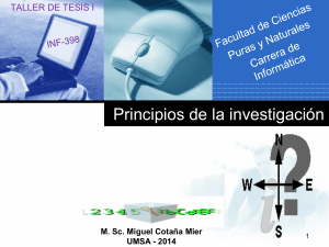 Principios de la Investigación: Taller de Tesis I