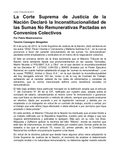 La CSJN Declaró la Inconstitucionalidad de las Sumas No Remunerativas Pactadas en CCT