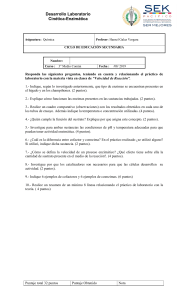 Guía de Laboratorio: Cinética Enzimática - Química 3° Medio