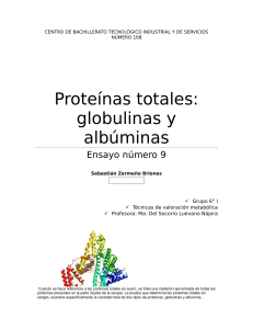 Proteínas Totales: Ensayo sobre Globulinas y Albúminas