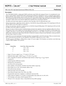 Sony CXK79M36C162GB SRAM Datasheet