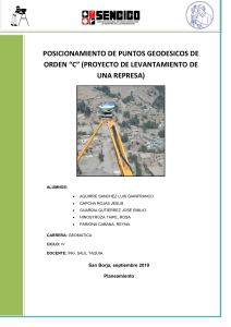 Posicionamiento Geodésico: Proyecto de Represa en Tacna