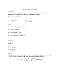 Distribuciones Binomial y Poisson: Resumen Estadístico