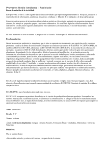 Proyecto Reciclaje: Educación Ambiental en Secundaria
