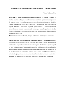 Spinoza, Currículo e Deleuze: A Arte do Encontro e da Composição