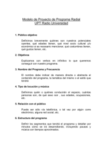 Modelo Proyecto Programa Radial UPT Radio Universidad