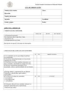 Guía de Observación Docente - Educación Primaria