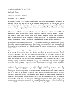 A Cultural Sociology of the Arts Review