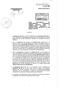 Resolución InnovaChile: Bienes Públicos para Competitividad Regional