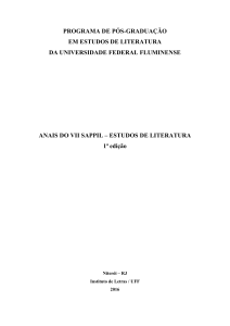 Anais do VII SAPPIL - Estudos de Literatura UFF
