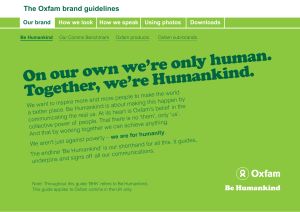 Oxfam Brand Guidelines: Visual Identity & Tone of Voice
